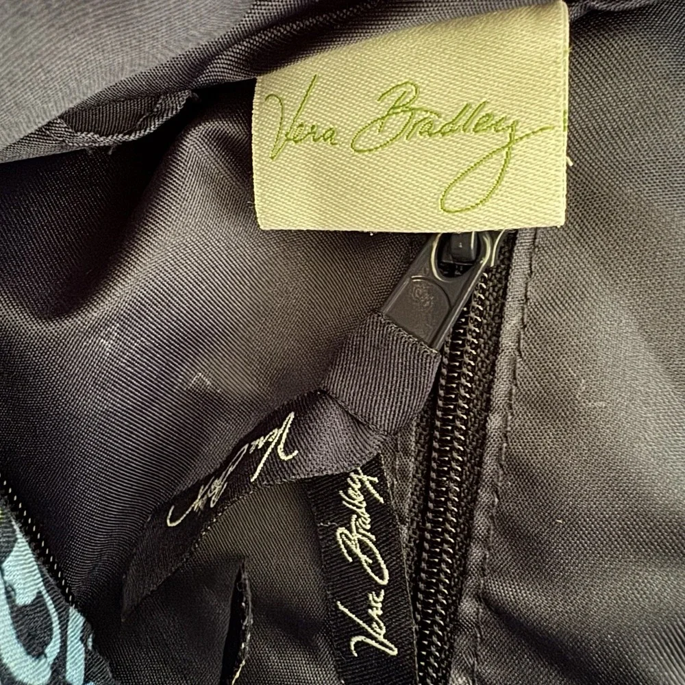 Vera Bradley Caribbean Sea Tote Side Pockets Inside Zip Pocket